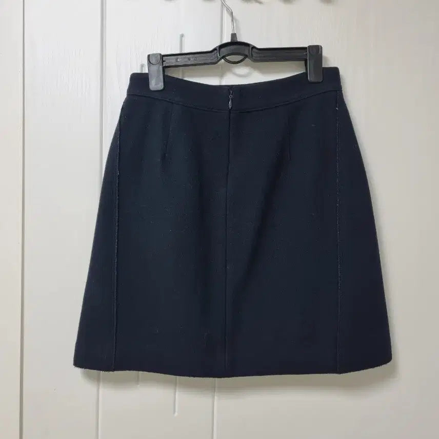 [BUNJANG] System Gold Button Point Wool Skirt / 시스템 금장 버튼 포인트 울 스커트