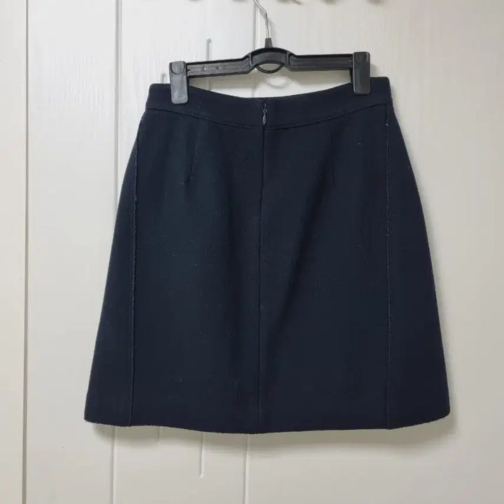 [BUNJANG] System Gold Button Point Wool Skirt / 시스템 금장 버튼 포인트 울 스커트