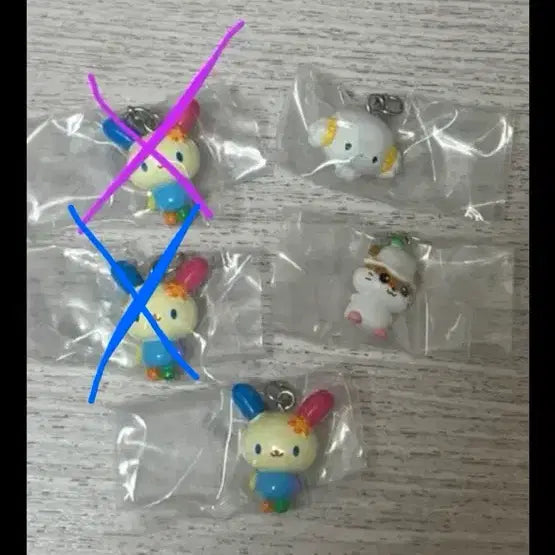 [BUNJANG] Allstars Mejirushi Gacha Keyring Set / 올스타즈 메지루시 가챠 키링 우사하나 코기뮹 쿠리링