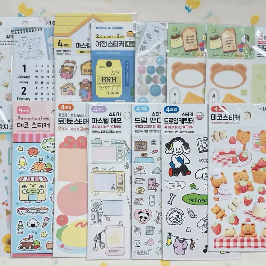 [BUNJANG] Daiso Assorted Unused Stickers Bundle / 다이소 미사용 스티커 일괄 신년이용 코지어텀 크리스마스 씰스티커