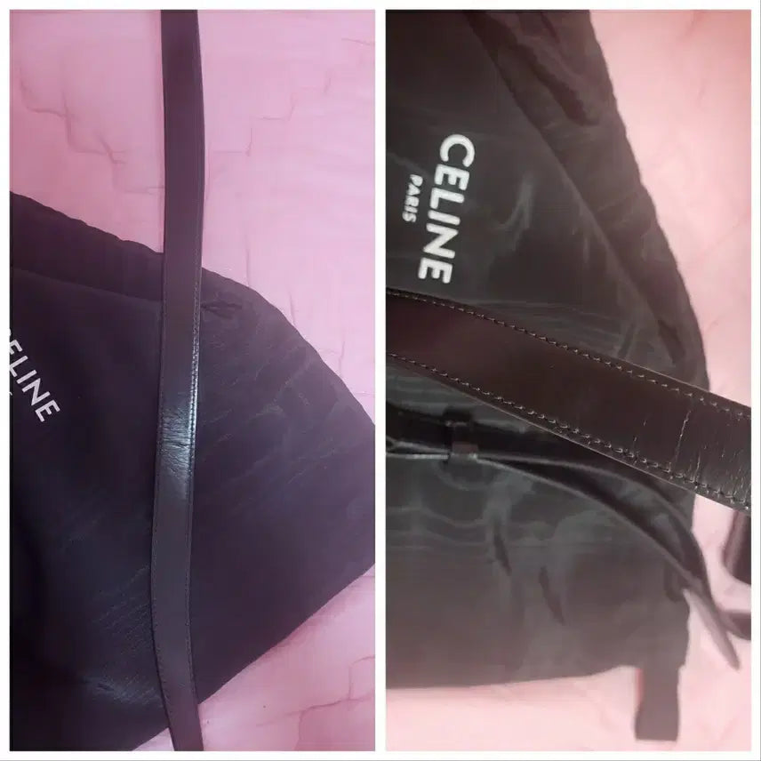 [BUNJANG] Celine Triomphe Crossbody Medium Black Bag / 정품)급처상태양호!셀린느 트리옹프 크로스백 미듐블랙 가방 백화점 영수증O