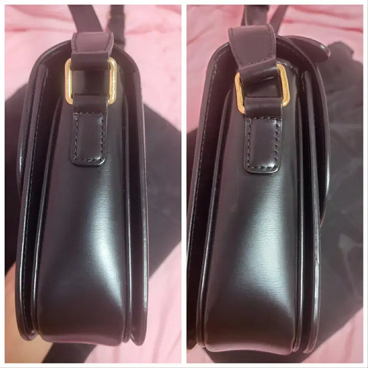 [BUNJANG] Celine Triomphe Crossbody Medium Black Bag / 정품)급처상태양호!셀린느 트리옹프 크로스백 미듐블랙 가방 백화점 영수증O