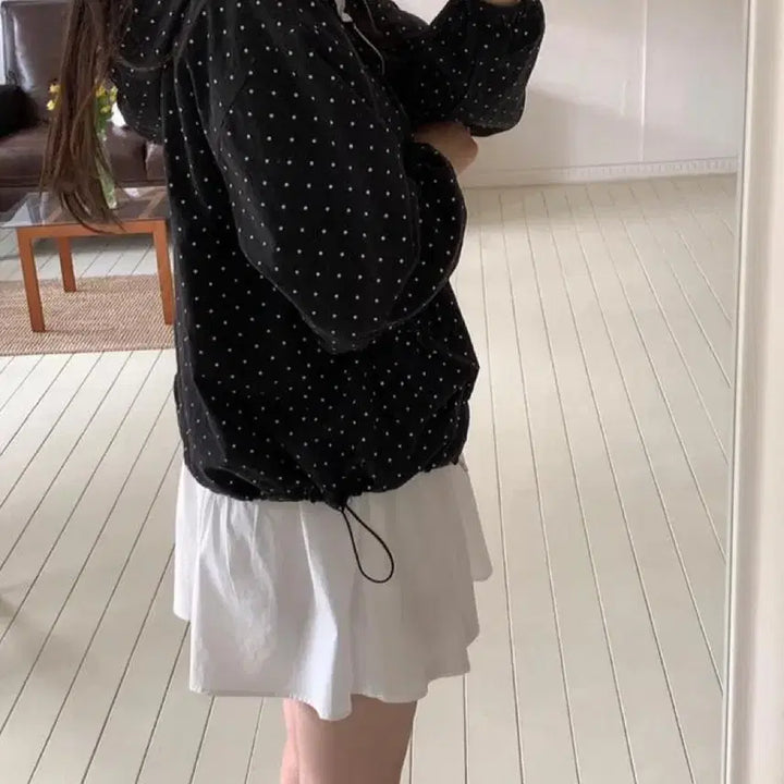 [BUNJANG] Dot Lace Hooded Jumper / 도트 레이스 후드 점퍼