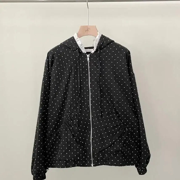 [BUNJANG] Dot Lace Hooded Jumper / 도트 레이스 후드 점퍼