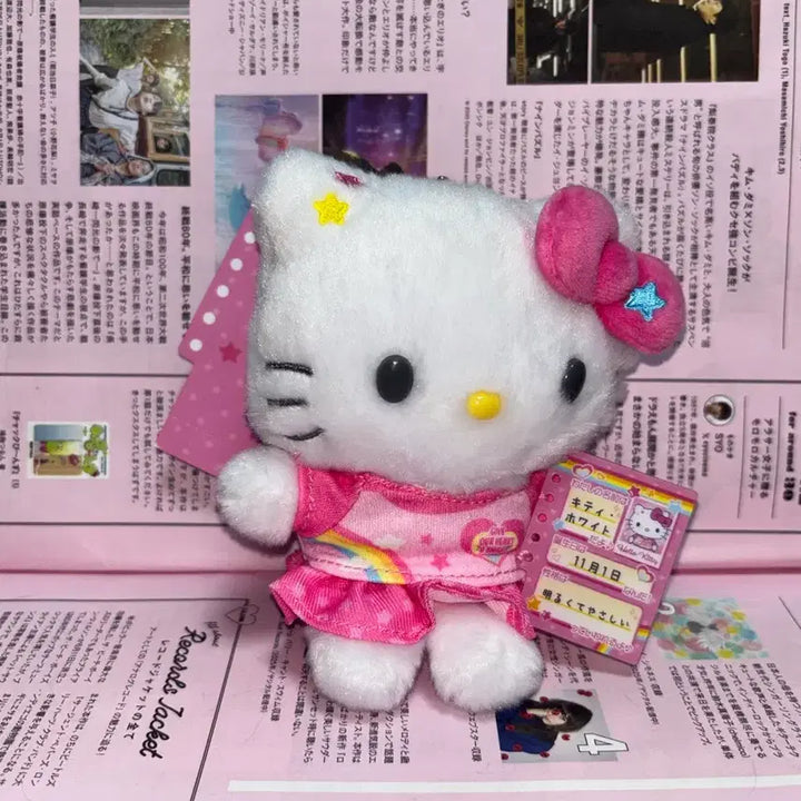[BUNJANG] Sanrio Hello Kitty Natsukashi Profile Book Series Kitty Mascot Doll Keyring / 산리오 헬로키티 나츠카시 프로필 북 시리즈 키티 미스코트 인형 키링