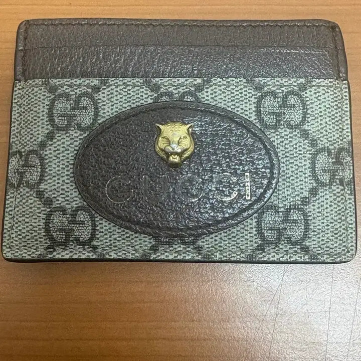 [BUNJANG] Gucci GG Supreme Tiger Detail Card Case / 구찌 GG 수프림 카드지갑 타이거 장식