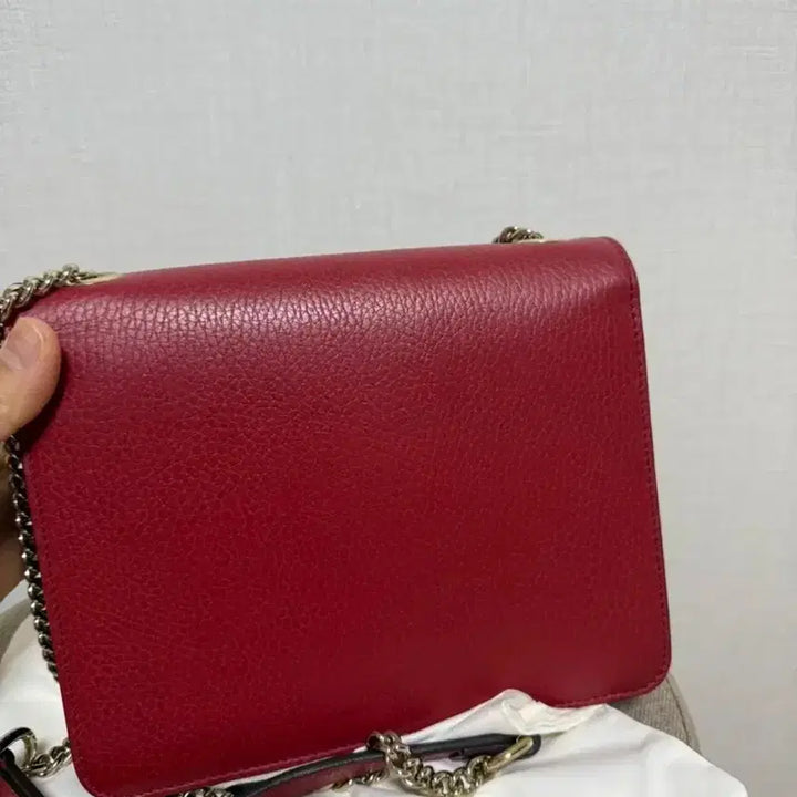 [BUNJANG] Gucci GG Interlocking Chain Shoulder Bag / 구찌 GG 인터로킹 체인 숄더백 레드