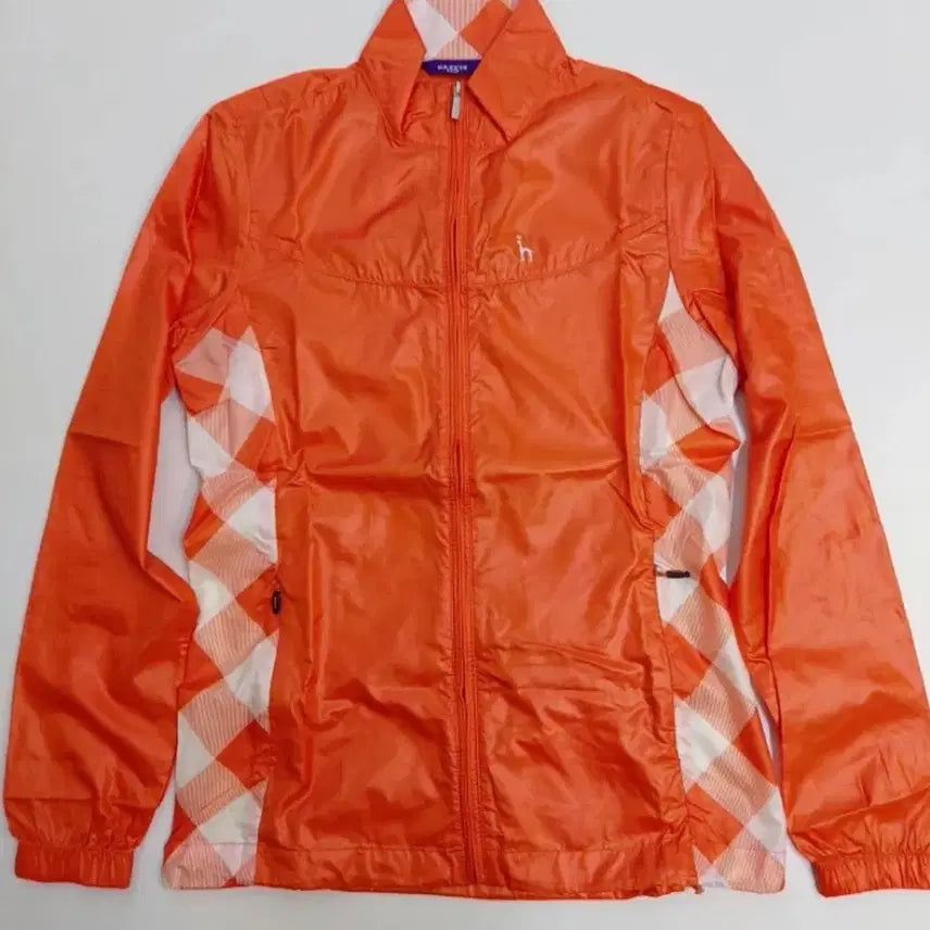 [BUNJANG] HAZZYS Orange Check Windbreaker Jacket / HAZZYS 헤지스 오렌지 체크 바람막이 자켓