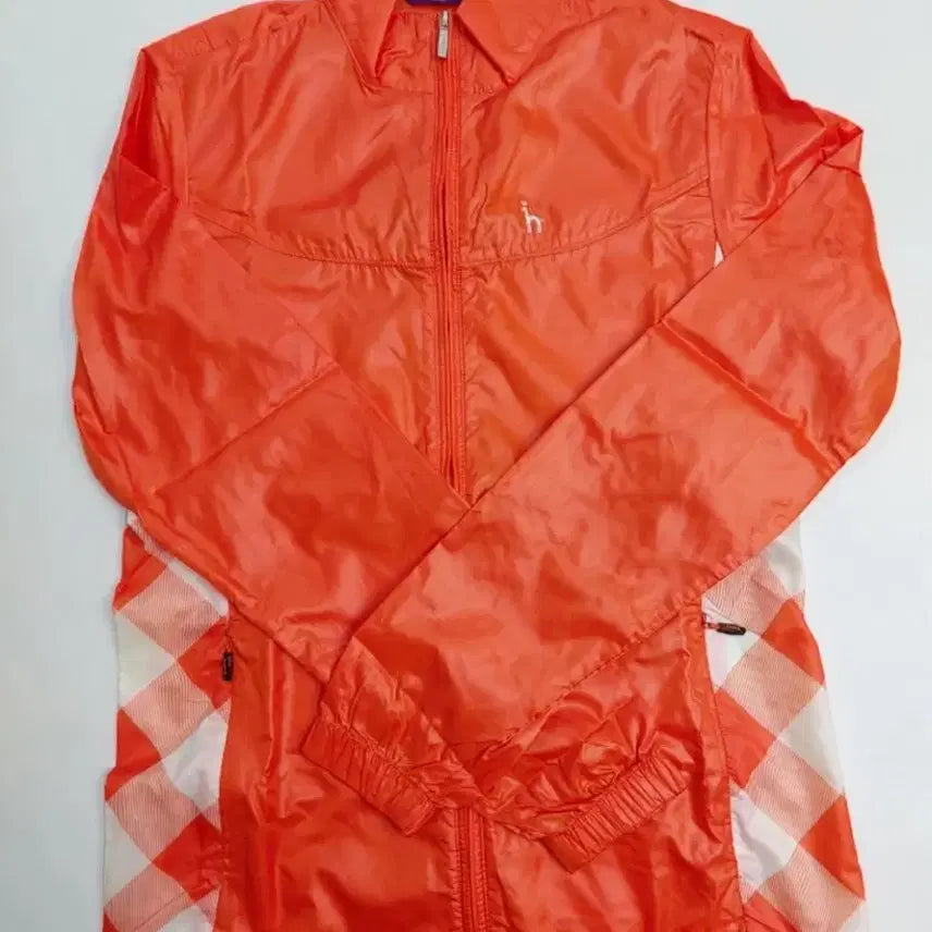 [BUNJANG] HAZZYS Orange Check Windbreaker Jacket / HAZZYS 헤지스 오렌지 체크 바람막이 자켓
