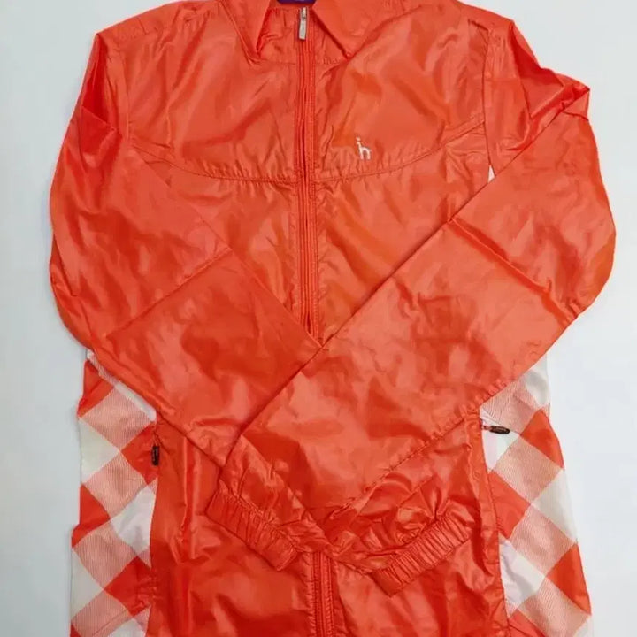[BUNJANG] HAZZYS Orange Check Windbreaker Jacket / HAZZYS 헤지스 오렌지 체크 바람막이 자켓