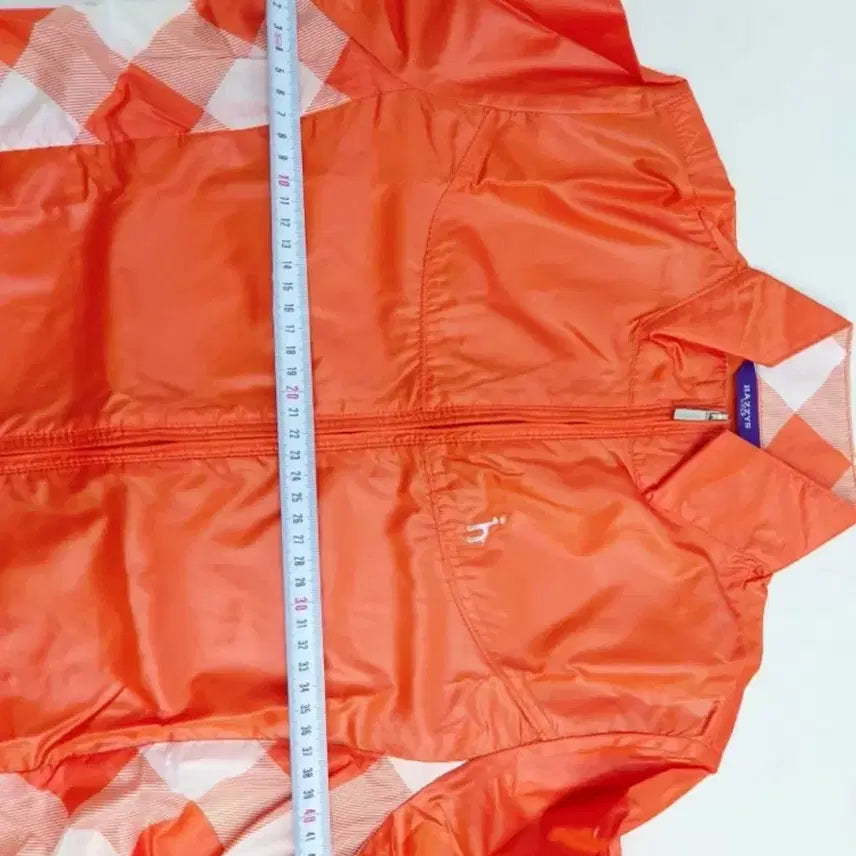 [BUNJANG] HAZZYS Orange Check Windbreaker Jacket / HAZZYS 헤지스 오렌지 체크 바람막이 자켓