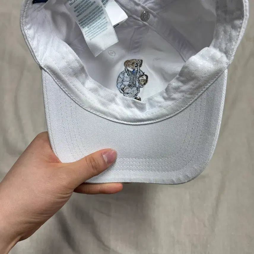 [BUNJANG] Polo Ralph Lauren Teddy Bear Embroidered White Baseball Cap / 폴로랄프로렌 테디 베어 자수 화이트 볼캡 os