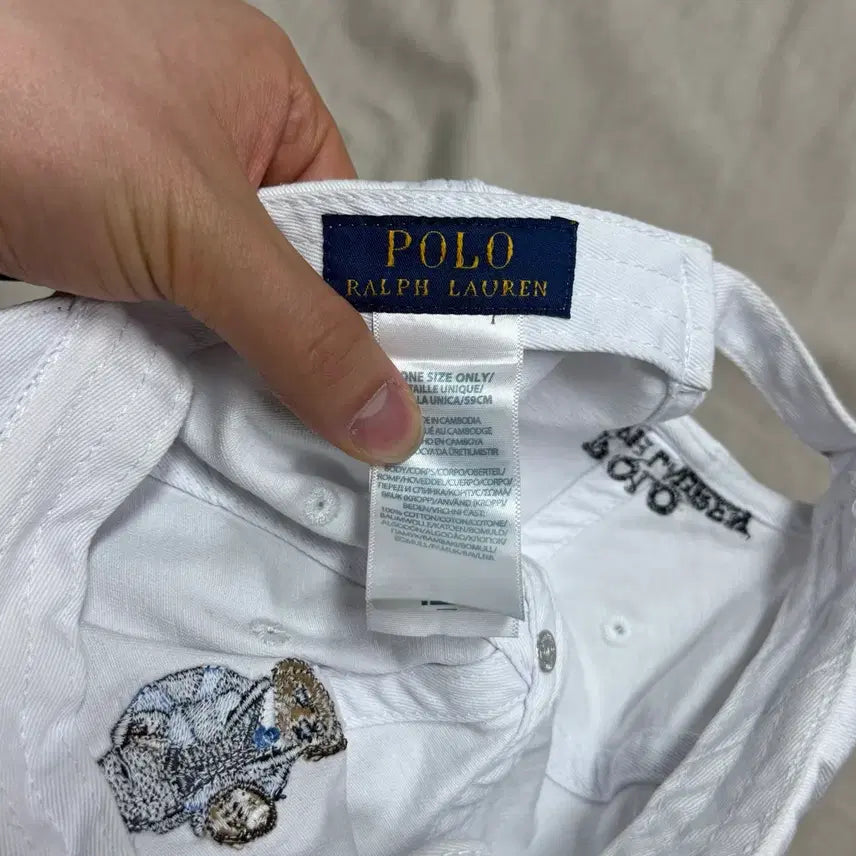 [BUNJANG] Polo Ralph Lauren Teddy Bear Embroidered White Baseball Cap / 폴로랄프로렌 테디 베어 자수 화이트 볼캡 os