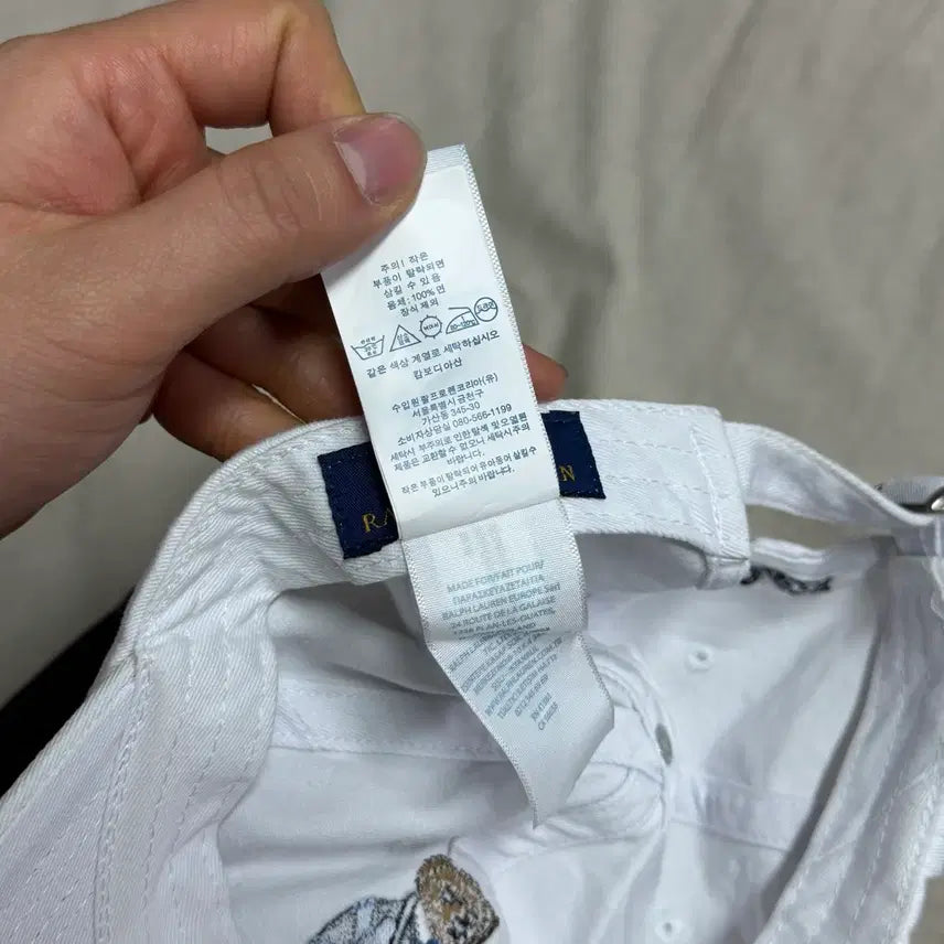 [BUNJANG] Polo Ralph Lauren Teddy Bear Embroidered White Baseball Cap / 폴로랄프로렌 테디 베어 자수 화이트 볼캡 os