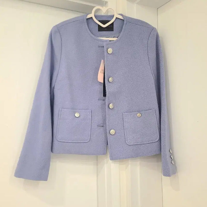 [BUNJANG] Flamenco Sky Blue Tweed Jacket / 플라망고 소라색 자켓