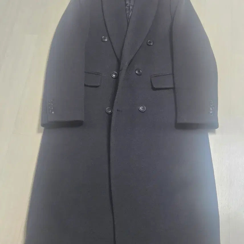 [BUNJANG] Noir Ul Cashmere Double Coat Charcoal L Size / 노이어 울 캐시미어 더블코트 차콜 L사이즈