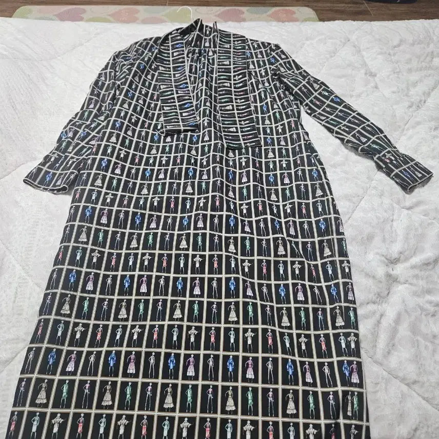 [BUNJANG] Black Patterned Long Dress / 패턴 롱 원피스 블랙