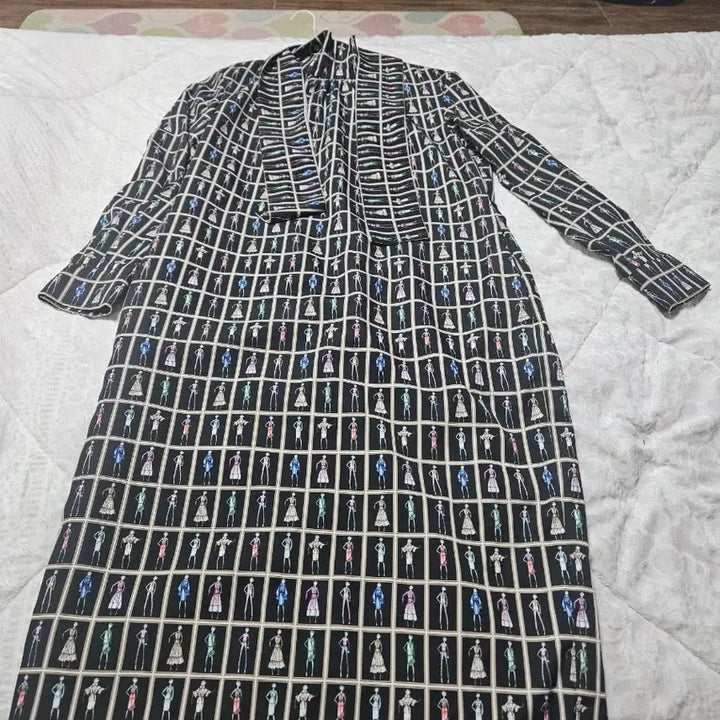 [BUNJANG] Black Patterned Long Dress / 패턴 롱 원피스 블랙