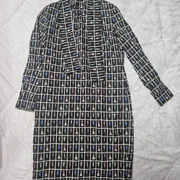 [BUNJANG] Black Patterned Long Dress / 패턴 롱 원피스 블랙