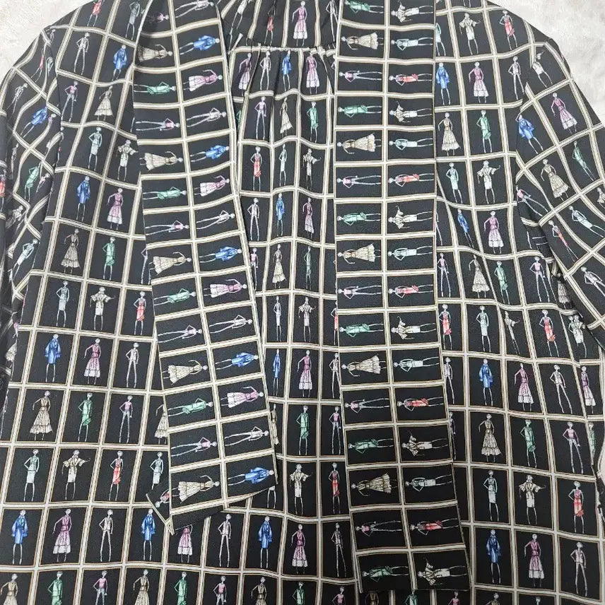 [BUNJANG] Black Patterned Long Dress / 패턴 롱 원피스 블랙