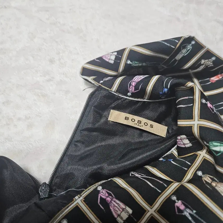 [BUNJANG] Black Patterned Long Dress / 패턴 롱 원피스 블랙