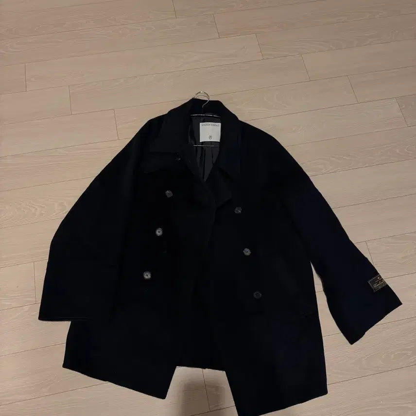[BUNJANG] Maison Marais Black Double Coat / 메종 마레 블랙 더블 코트