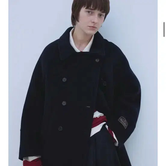 [BUNJANG] Maison Marais Black Double Coat / 메종 마레 블랙 더블 코트
