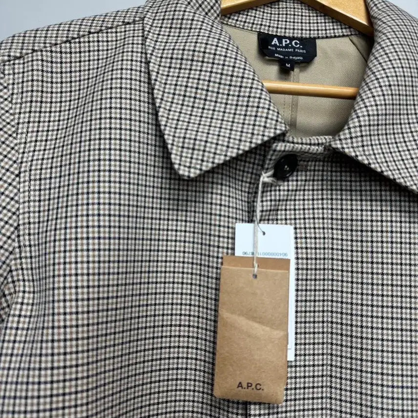 [BUNJANG] APC Men's Check Mac Coat M / APC 아페쎄 남성 체크 맥코트 M 새상품