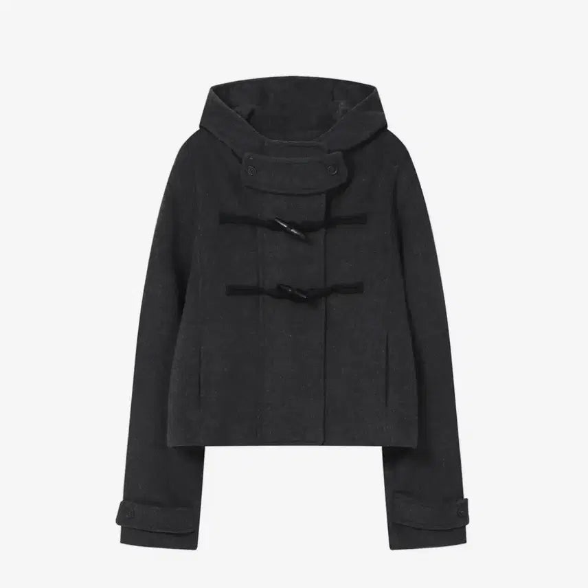 [BUNJANG] Mise-en-scene Seoul Duffle Hoodie Short Coat Charcoal / 미세키서울 더플 후디 숏코트 차콜