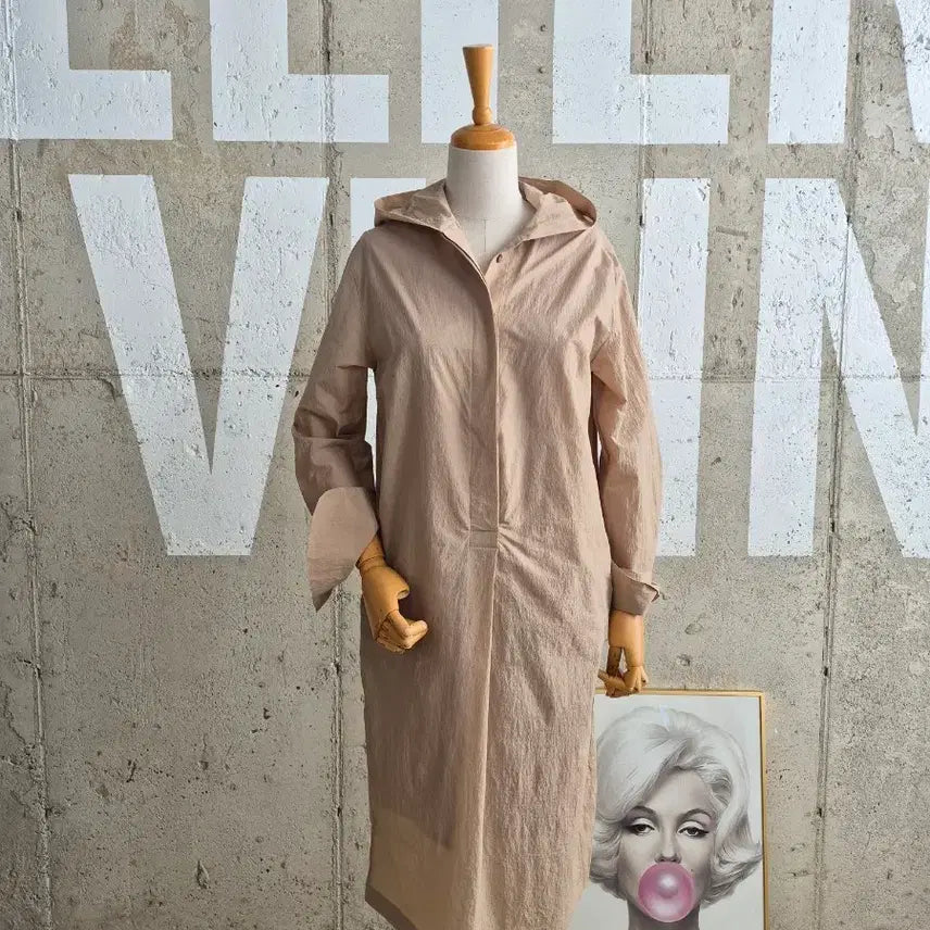 [BUNJANG] Collared Hooded Shirt Midi Dress / 고퀄)카라 후드 셔츠 미디원피스