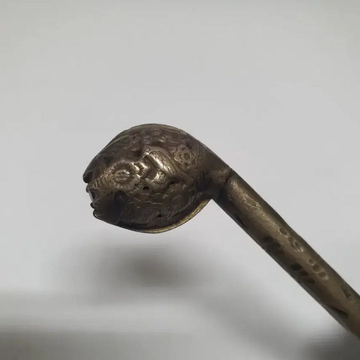 [BUNJANG] Antique Korean Silver Hairpin with Gemstone / 보석이박힌 화조문양순은제비녀/골동수집/소장가치/조선후기/영상참조