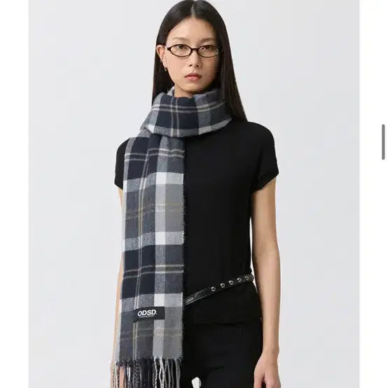 [BUNJANG] ODSD Navy Check Muffler / ODSD 네이비 체크 머플러