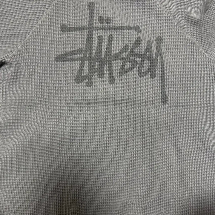 [BUNJANG] Stussy Raglan Thermal Long Sleeve Crew Washed Black XL / 스투시 래글런 써멀 롱슬리브 크루 워시드 블랙 XL