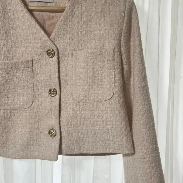 [BUNJANG] V-Neck Tweed Crop Jacket / 브이넥 트위드 크롭 자켓