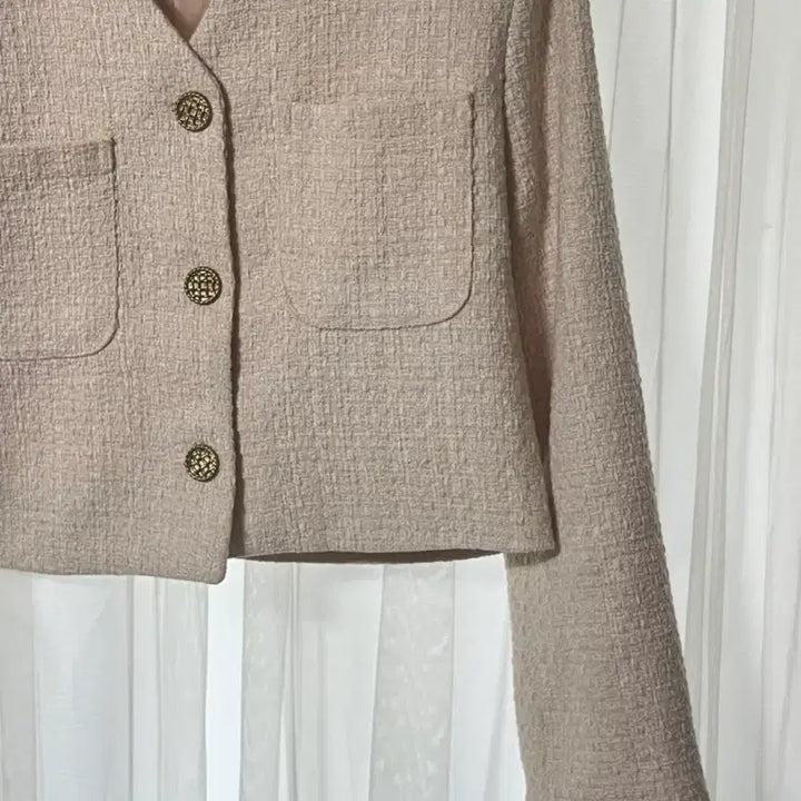 [BUNJANG] V-Neck Tweed Crop Jacket / 브이넥 트위드 크롭 자켓