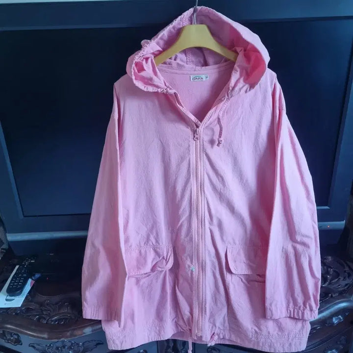 [BUNJANG] CARA Pink Hooded Zip-Up Jacket (Size 66) / CARA 핑크색 후드 짚업 자켓66(피그먼트면100)