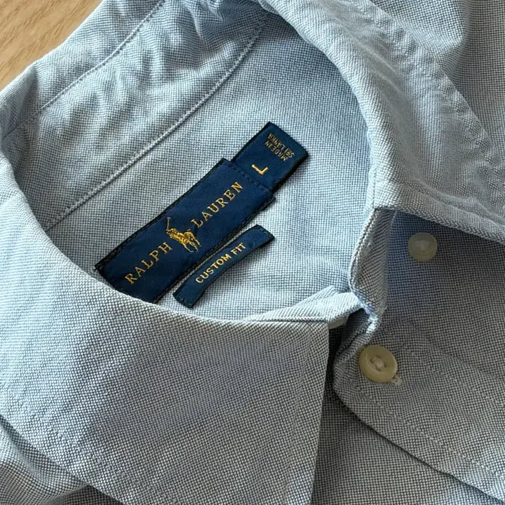 [BUNJANG] Polo Custom Fit Shirt (Sky Blue, L) / 정품) 폴로 하늘색 셔츠L(커스텀핏)