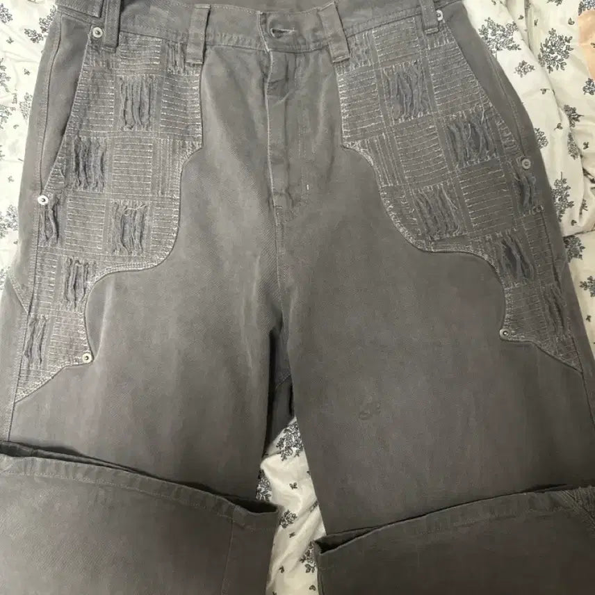 [BUNJANG] Polytulu Gray Pants / 폴리테루 보로팬츠 그레이 3사이즈 팝니다