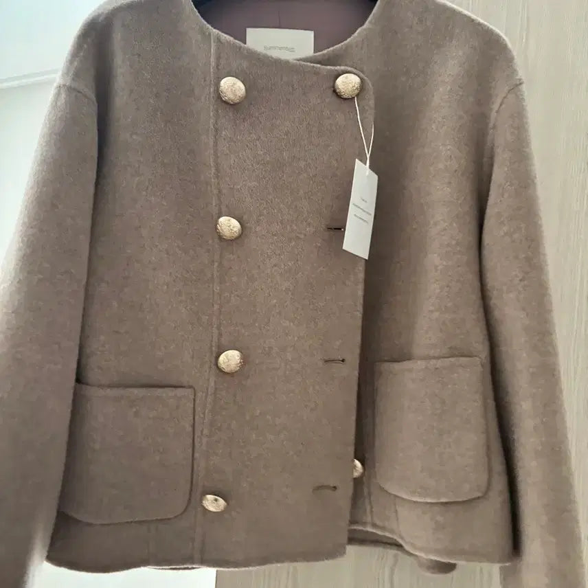 [BUNJANG] Wool Cashmere Double Button Half Coat (New) / 써머레브 울 캐시미어 더블버튼 하프코트 새상품