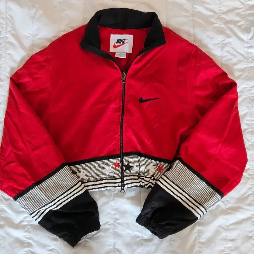 [BUNJANG] Nike Old School Cropped Windbreaker Jacket / 나이키 올드스쿨 크롭 바람막이 레드 별자수 90s 댄스팀
