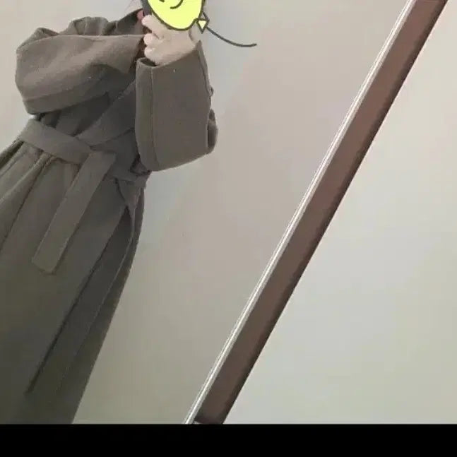 [BUNJANG] Handmade Belted Loose Fit Coat / 카키색코트       핸드메이드코트      벨트코트      루즈핏