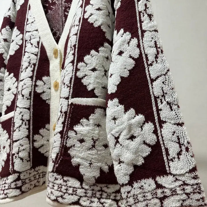 [BUNJANG] Soft Floral Jacquard Cardigan (New) / (새상품) 부드러운 플라워 자카드 가디건 2가지색상