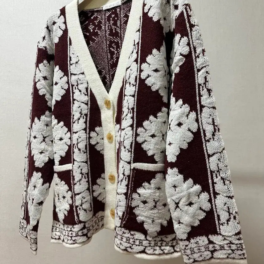 [BUNJANG] Soft Floral Jacquard Cardigan (New) / (새상품) 부드러운 플라워 자카드 가디건 2가지색상