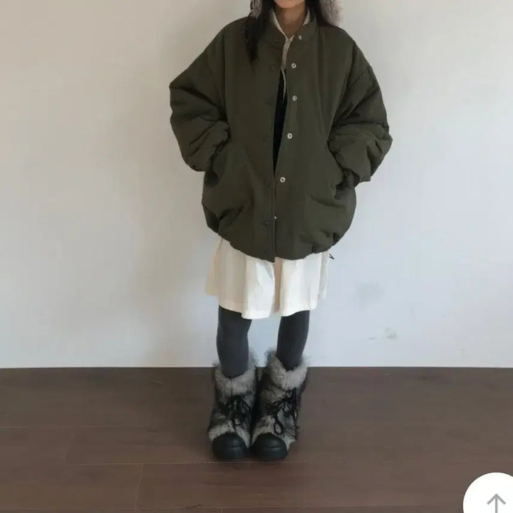 [BUNJANG] Khaki Padded Jacket / 야상 패딩 점퍼 카키