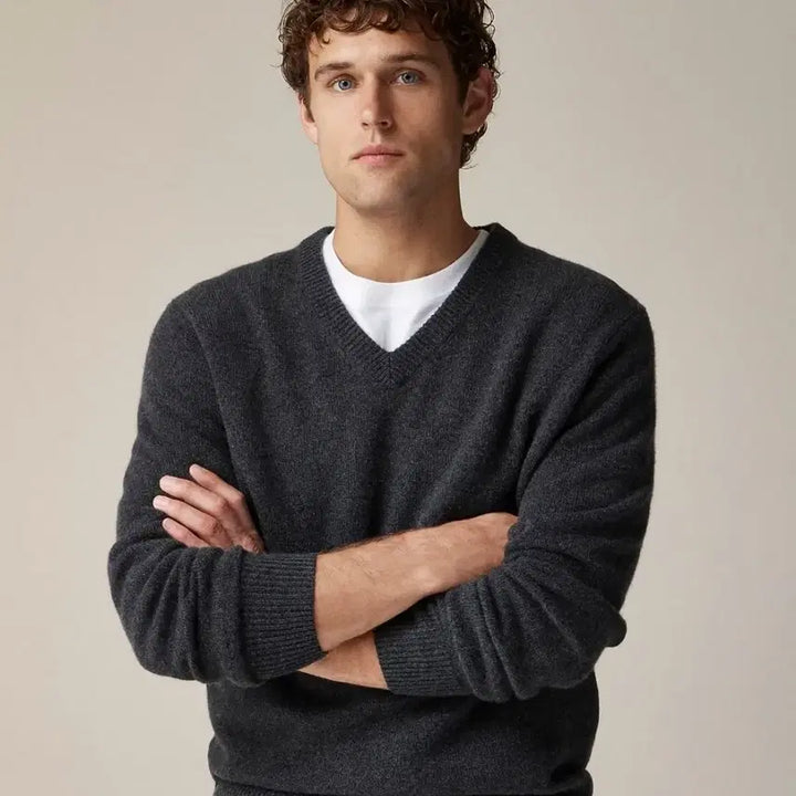 [BUNJANG] J.Crew 100% Cashmere V-Neck Sweater Charcoal L / 제이크루 캐시미어 100% 브이넥 차콜 L 새상품