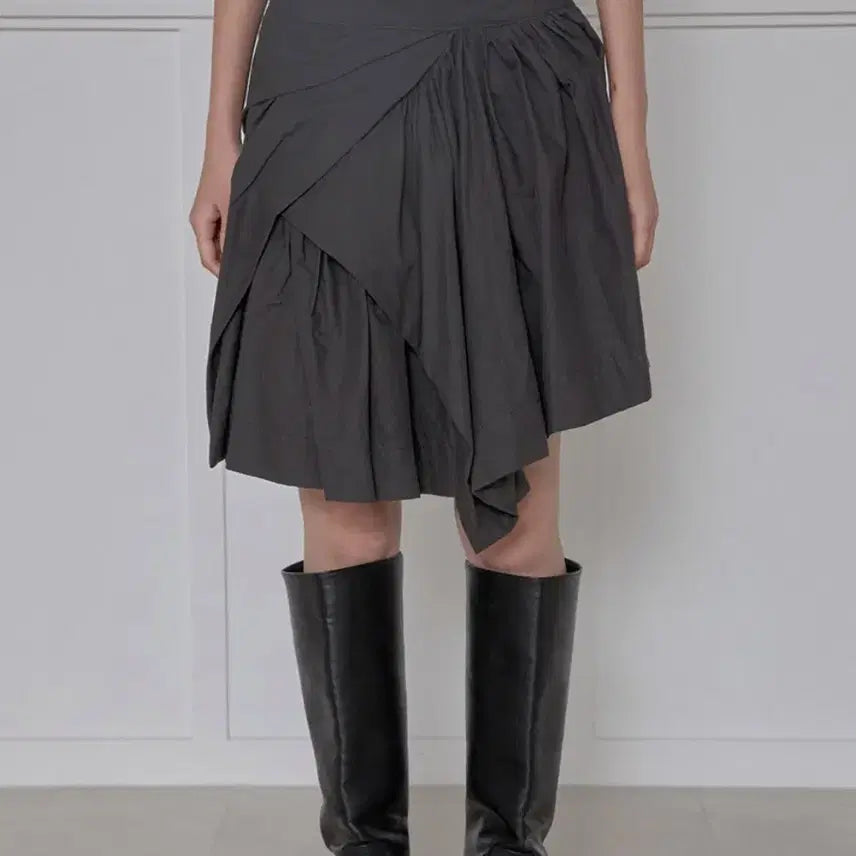 [SOLD OUT] 플레어업 드레이프 레이어드 스커트