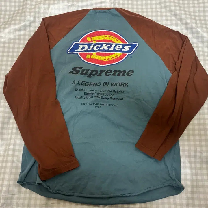 [BUNJANG] Supreme x Dickies Raglan Long Sleeve Top Dark Slate XL / [XL]슈프림 x 디키즈 래글런 롱슬리브 탑 다크 슬레이트