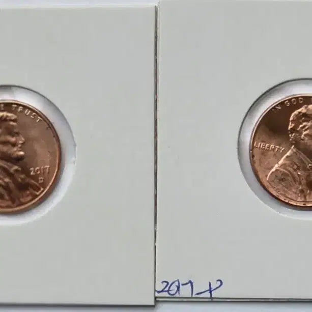 [BUNJANG] Lincoln 1 Cent 2017 Penny Set / 링컨 1센트 2017년도 미사용 2종 세트 페니