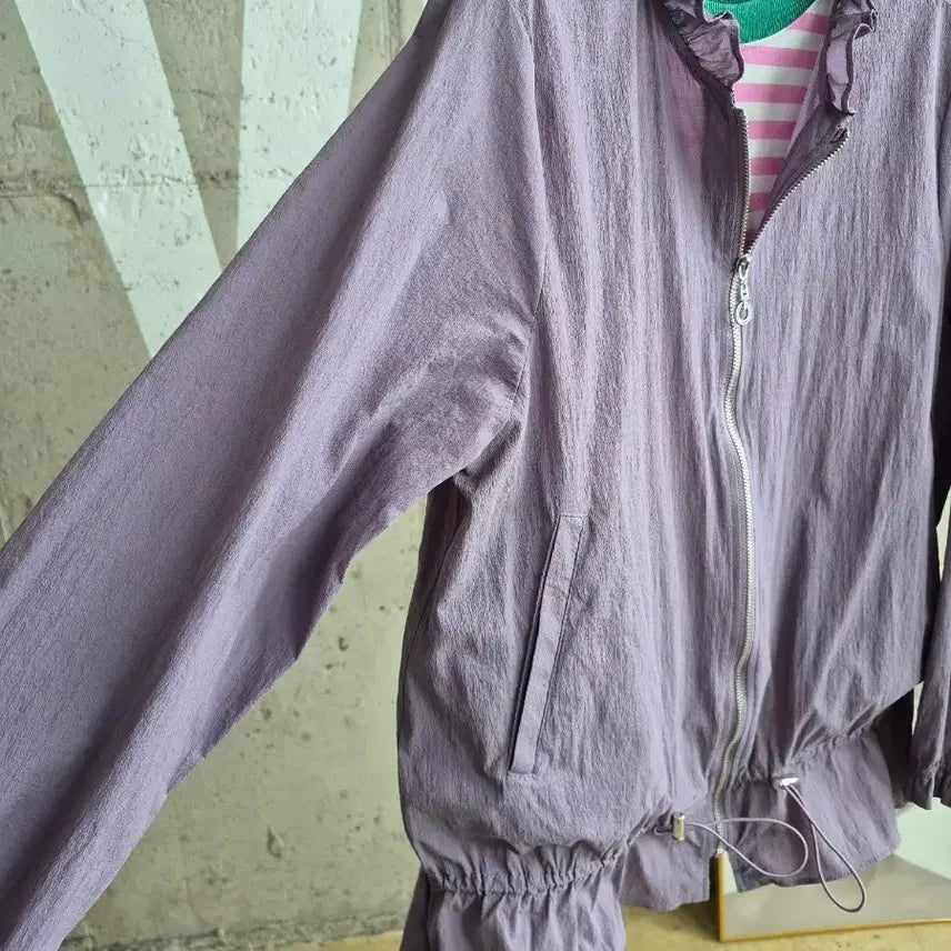 [BUNJANG] Lavender Frill String Windbreaker Jumper / 라벤더 프릴 스트링 바람막이 점퍼