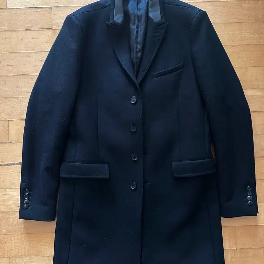[BUNJANG] The Kooples Leather Detail Coat / 레더 디테일 코트